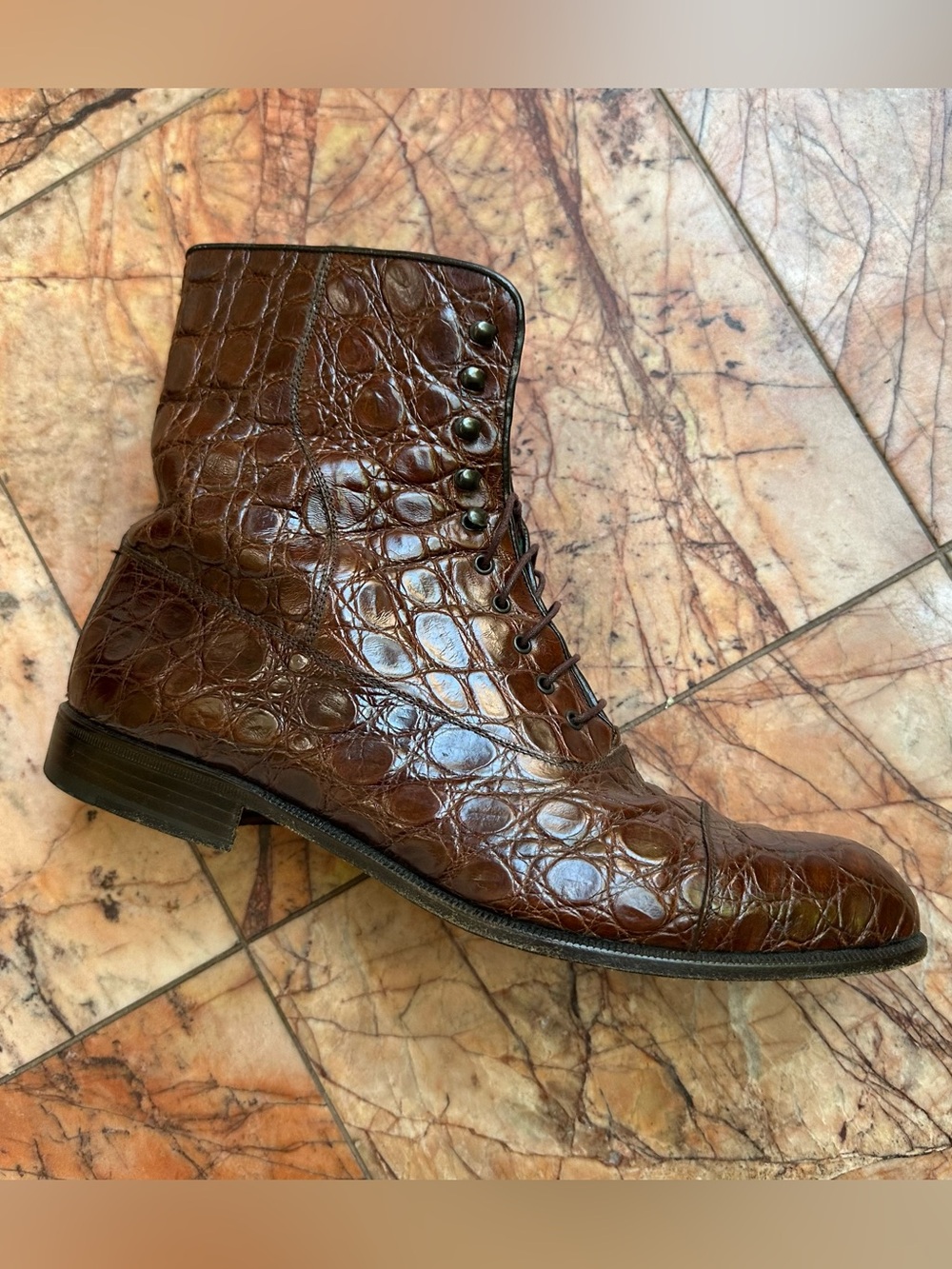 Gucci Made in Italy Vintage Crocodile Leather Boots